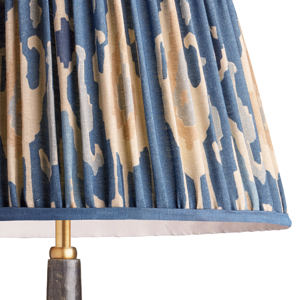 6 inch empire clip on shade in denim Bokhara gathered linen by GP & J Baker