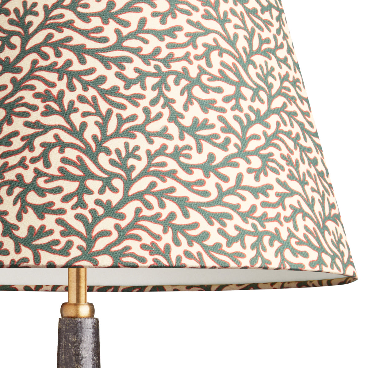 12 inch empire shade in aqua red Tuffley cotton by GP & J Baker