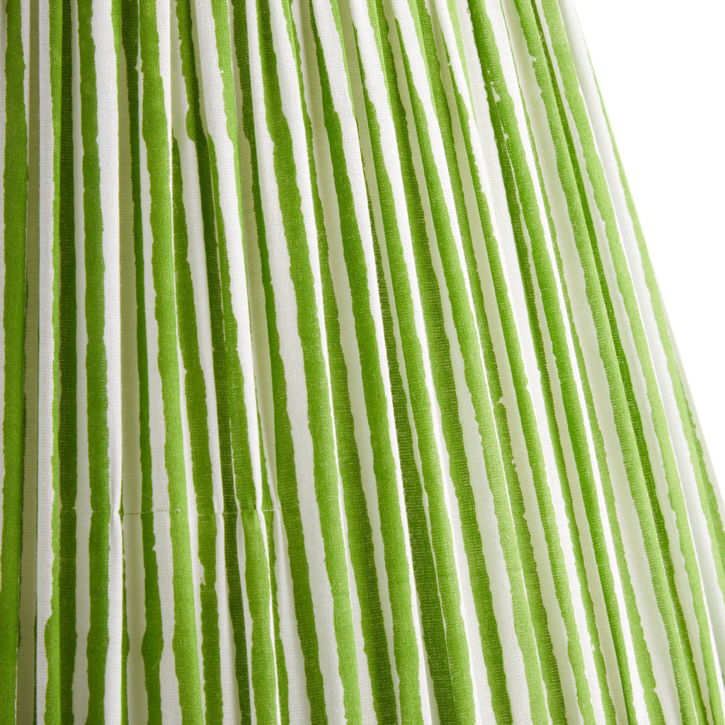 10 inch empire printed cotton shade in classic green chalk stripes