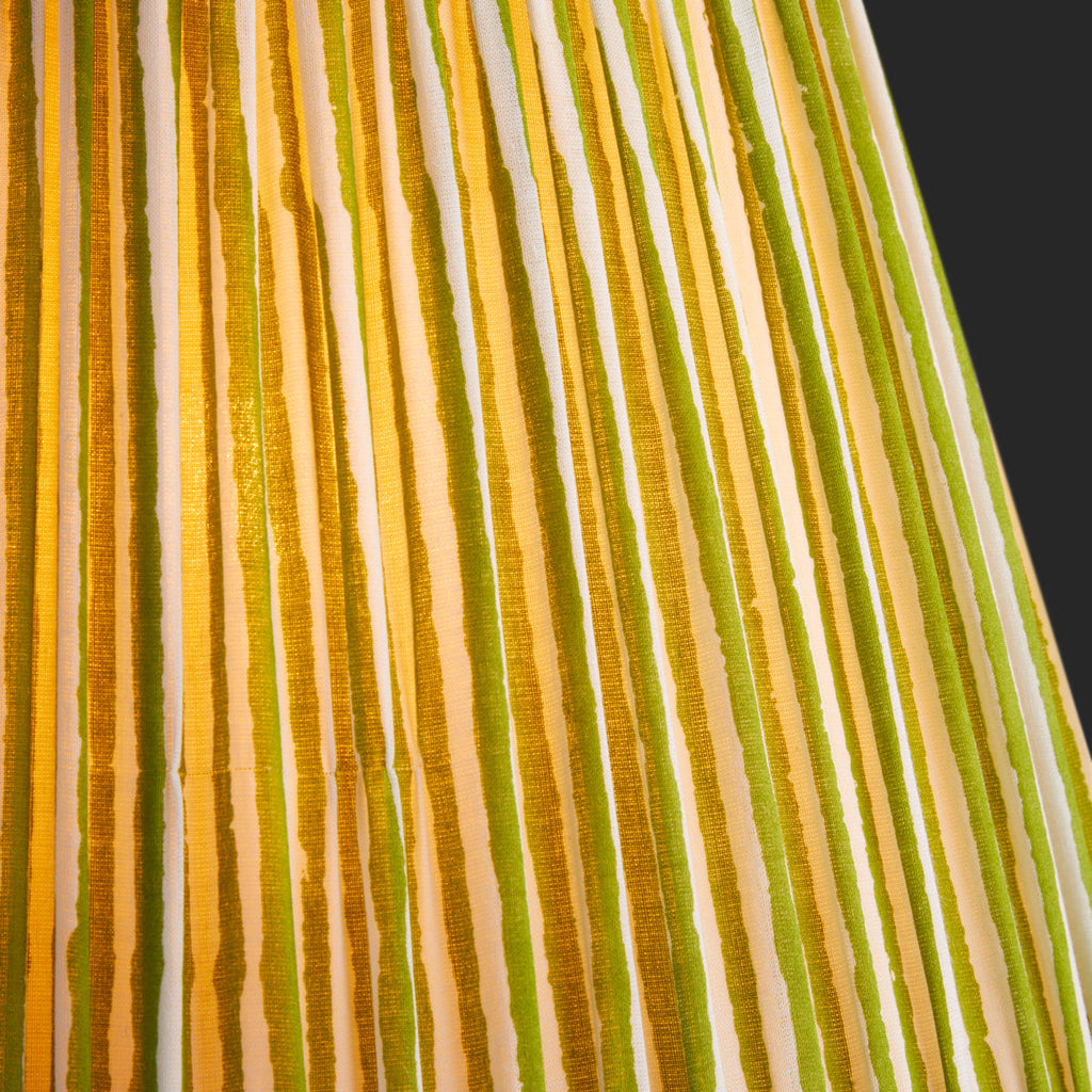 10 inch empire printed cotton shade in classic green chalk stripes