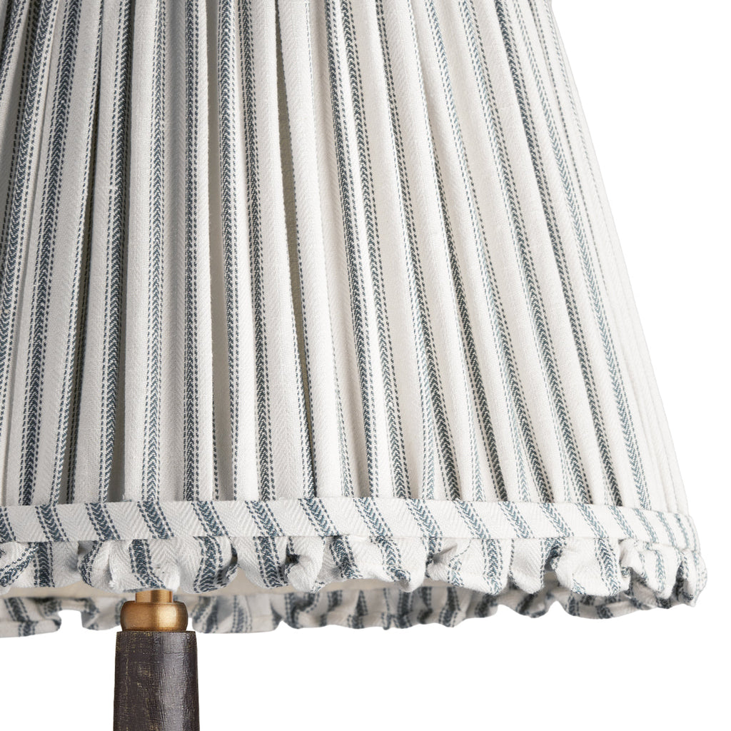 10 inch empire bloomer shade in blue ticking linen