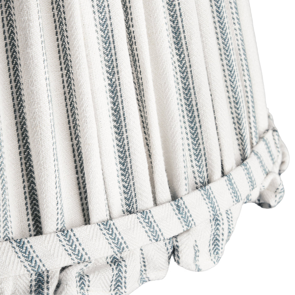 10 inch empire bloomer shade in blue ticking linen