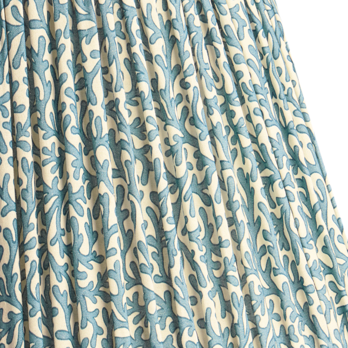 10 inch empire shade in denim Tuffley gathered cotton by GP & J Baker