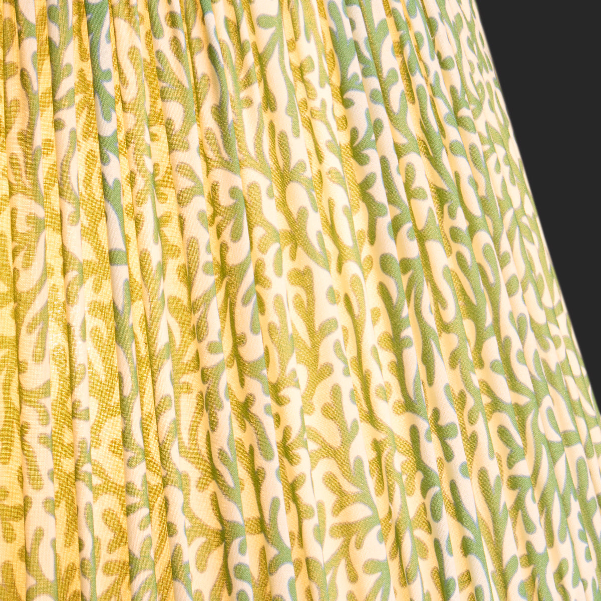 10 inch empire shade in green blue Tuffley gathered cotton by GP & J Baker
