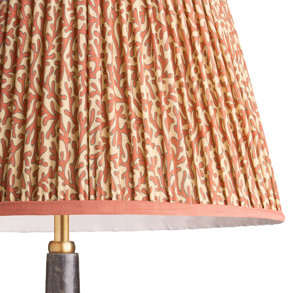 10 inch empire shade in red aqua Tuffley gathered cotton by GP & J Baker