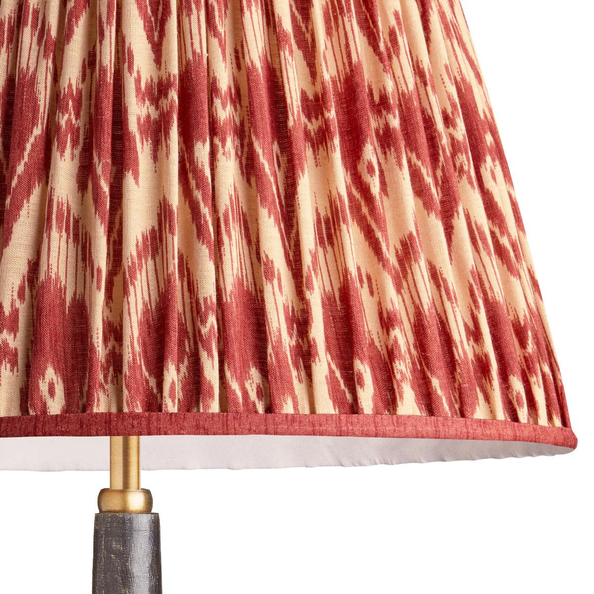 10 inch empire shade in red Zaraband gathered linen by GP & J Baker
