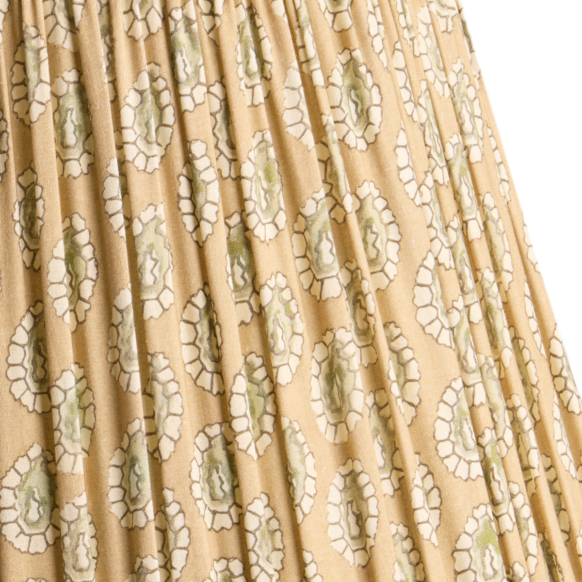 12 inch empire shade in biscuit block printed Dotty gathered cotton by GP & J Baker