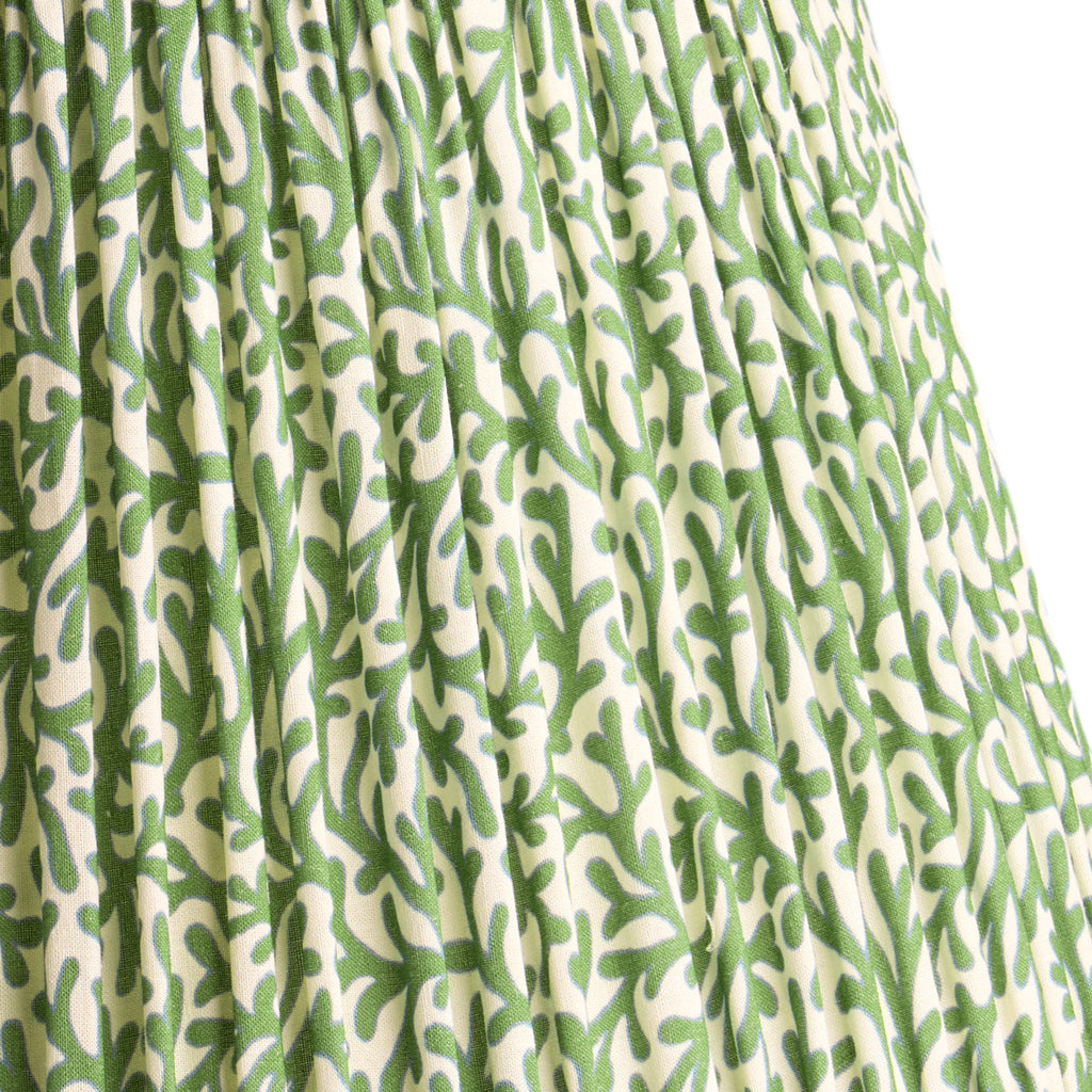 12 inch empire shade in green blue Tuffley gathered cotton by GP & J Baker