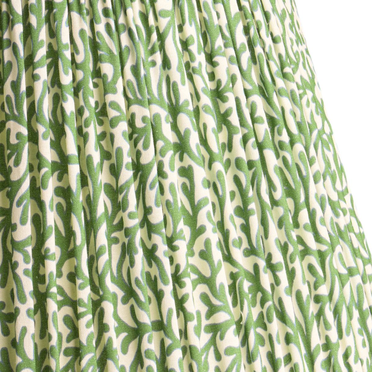 12 inch empire shade in green blue Tuffley gathered cotton by GP & J Baker