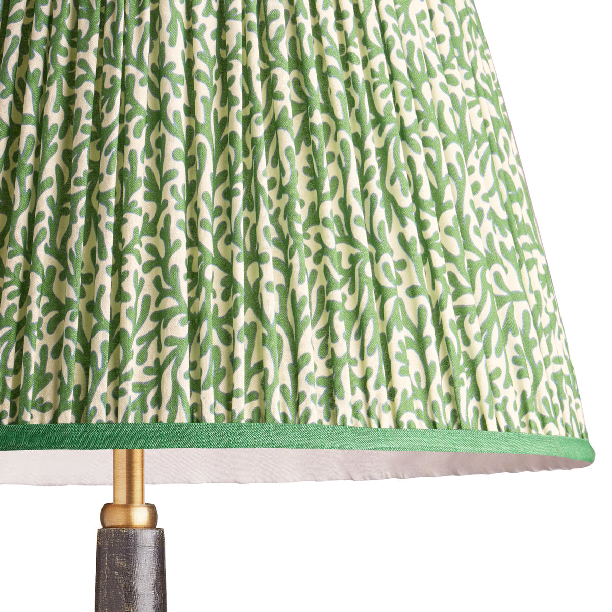 12 inch empire shade in green blue Tuffley gathered cotton by GP & J Baker