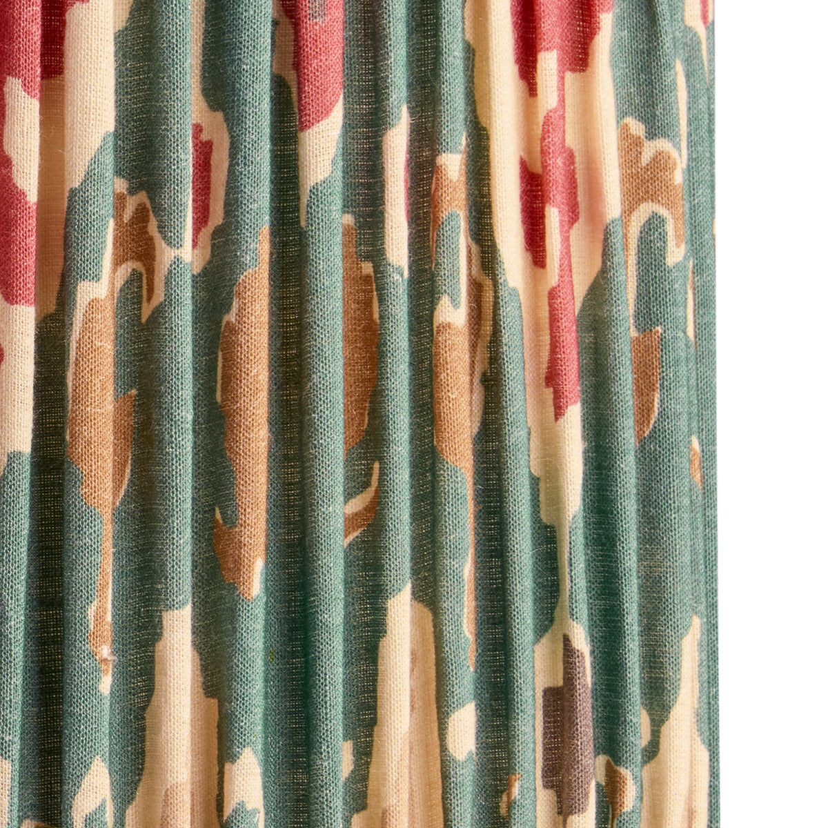 12 inch empire shade in red aqua Bokhara gathered linen by GP & J Baker