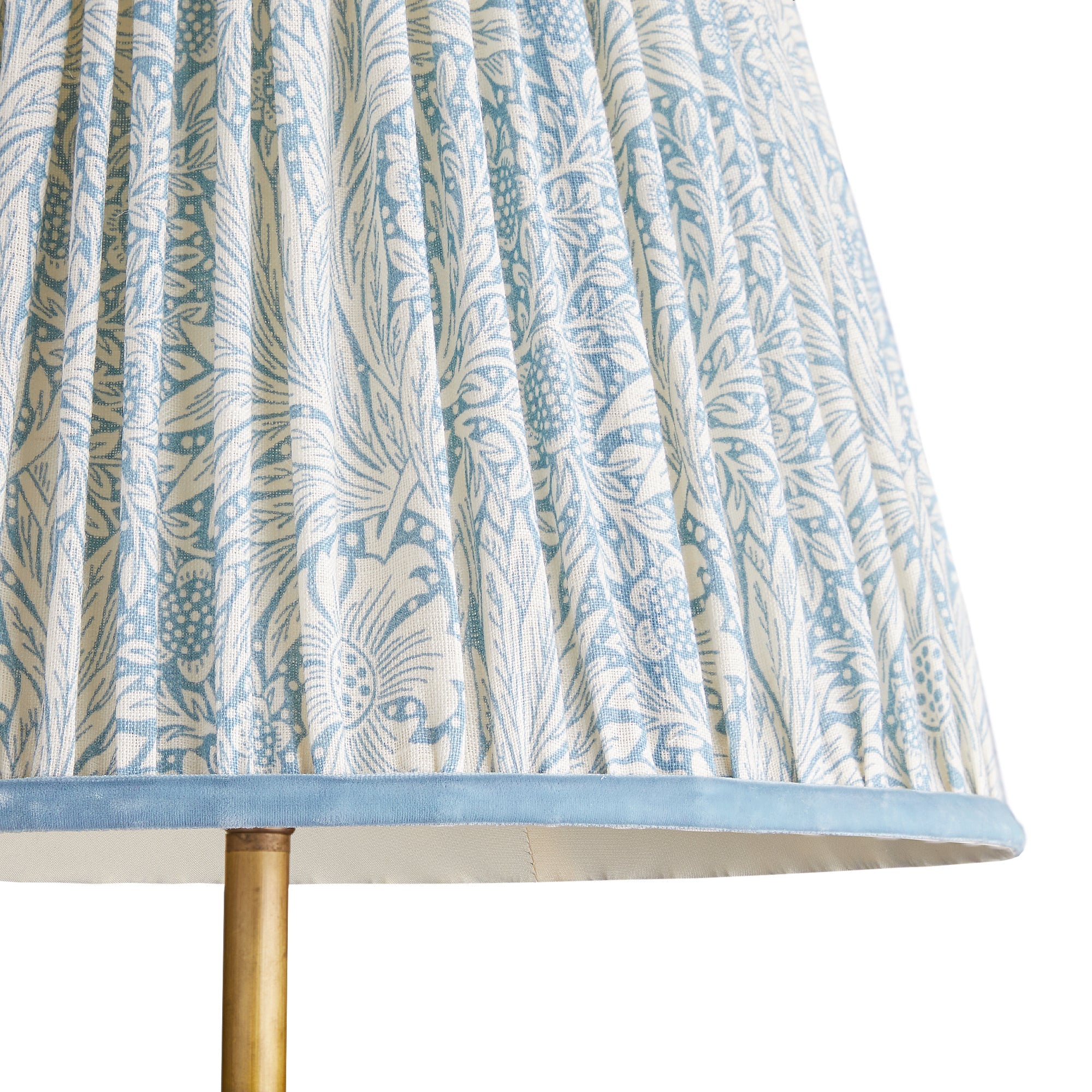 12 inch empire shade in china blue marigold linen by morris & co