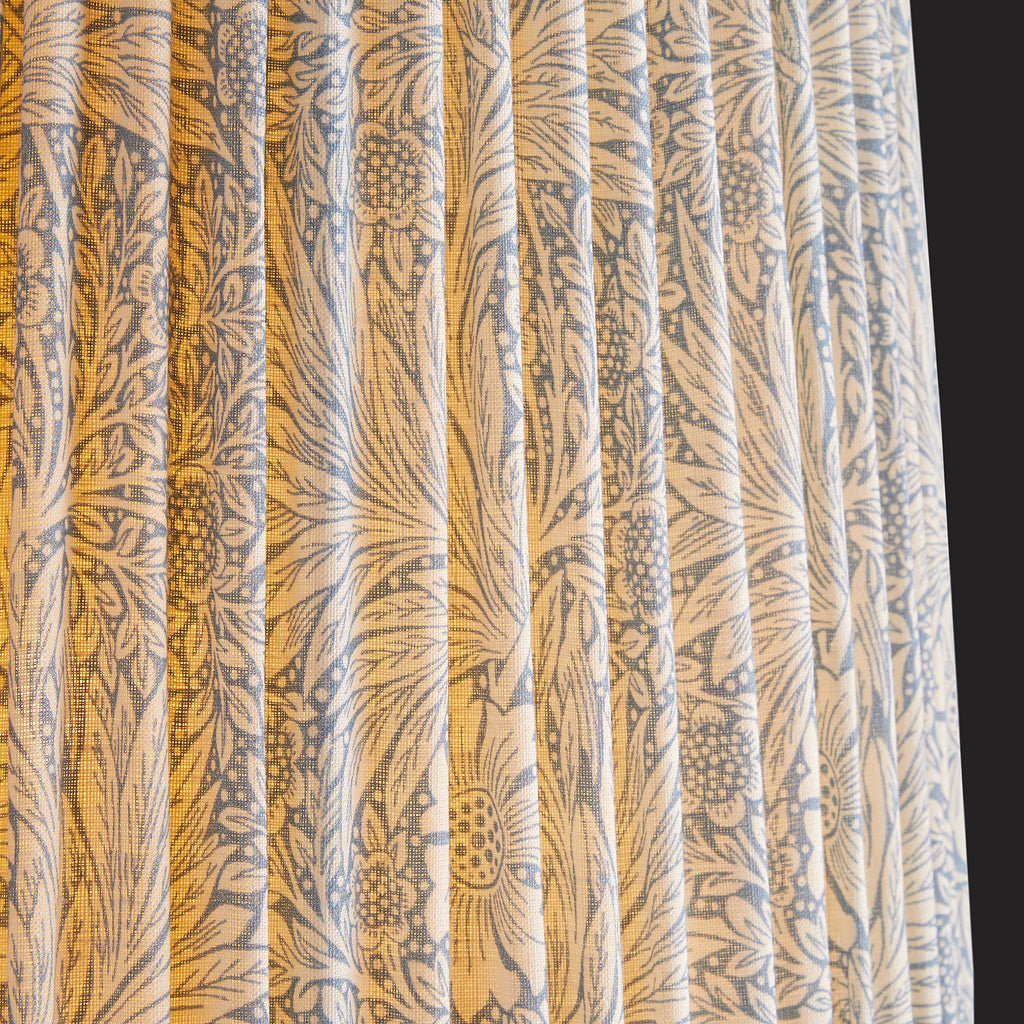 12 inch empire shade in china blue marigold linen by morris & co