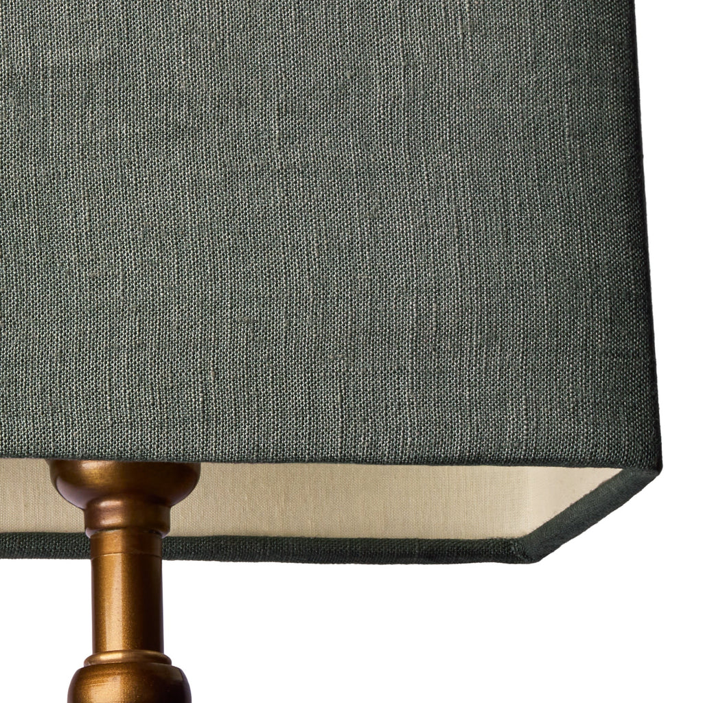 7inch rectangular lampshade in green linen
