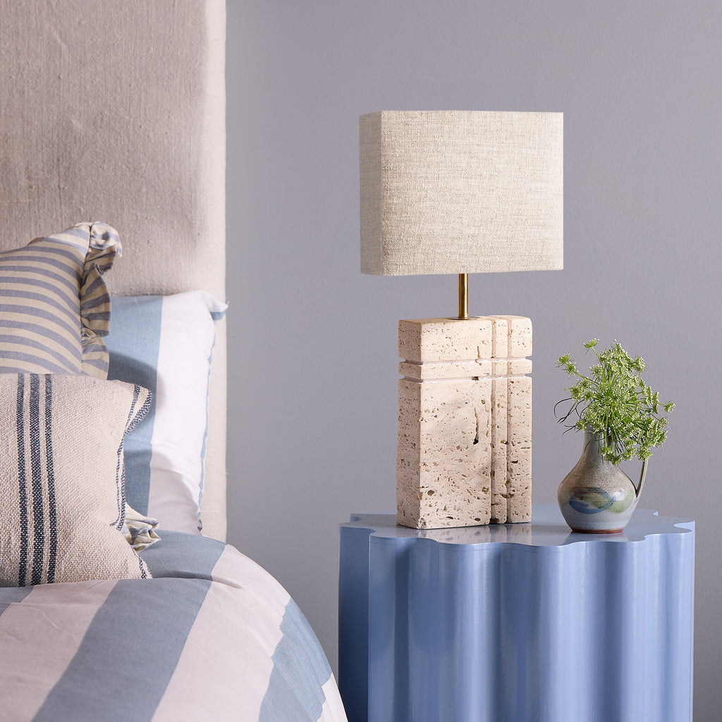 7 inch rectangular lampshade in natural linen