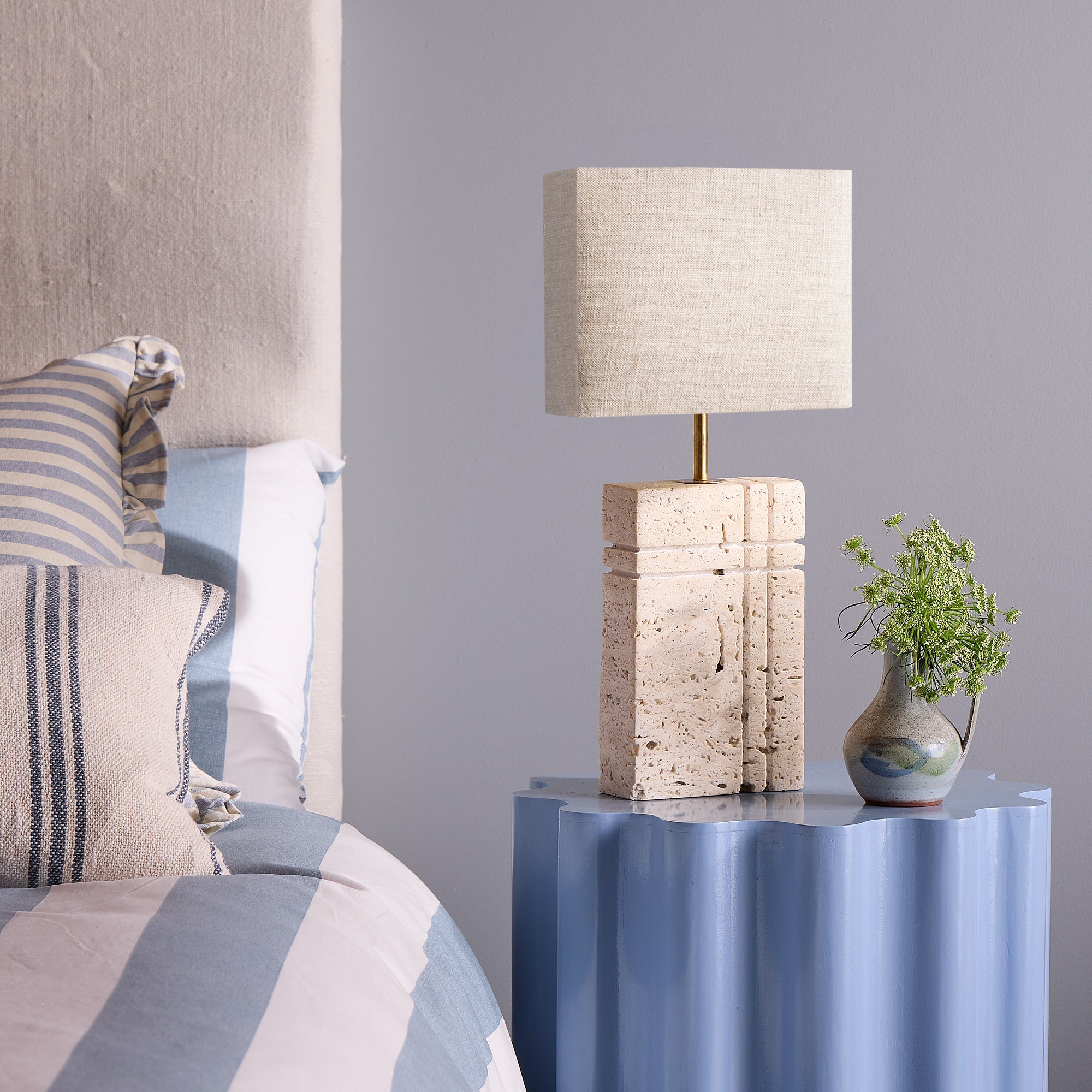 7 inch rectangular lampshade in natural linen