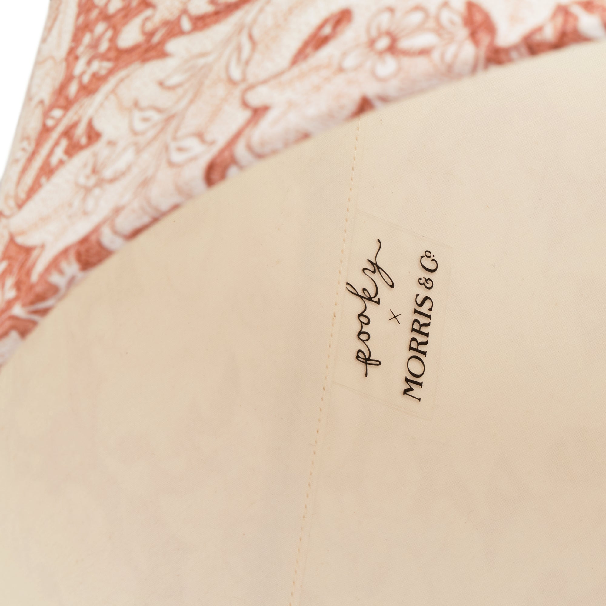 8 inch empire shade for cordless lamps in brick dust Wallflower printed cotton by Morris & co.
