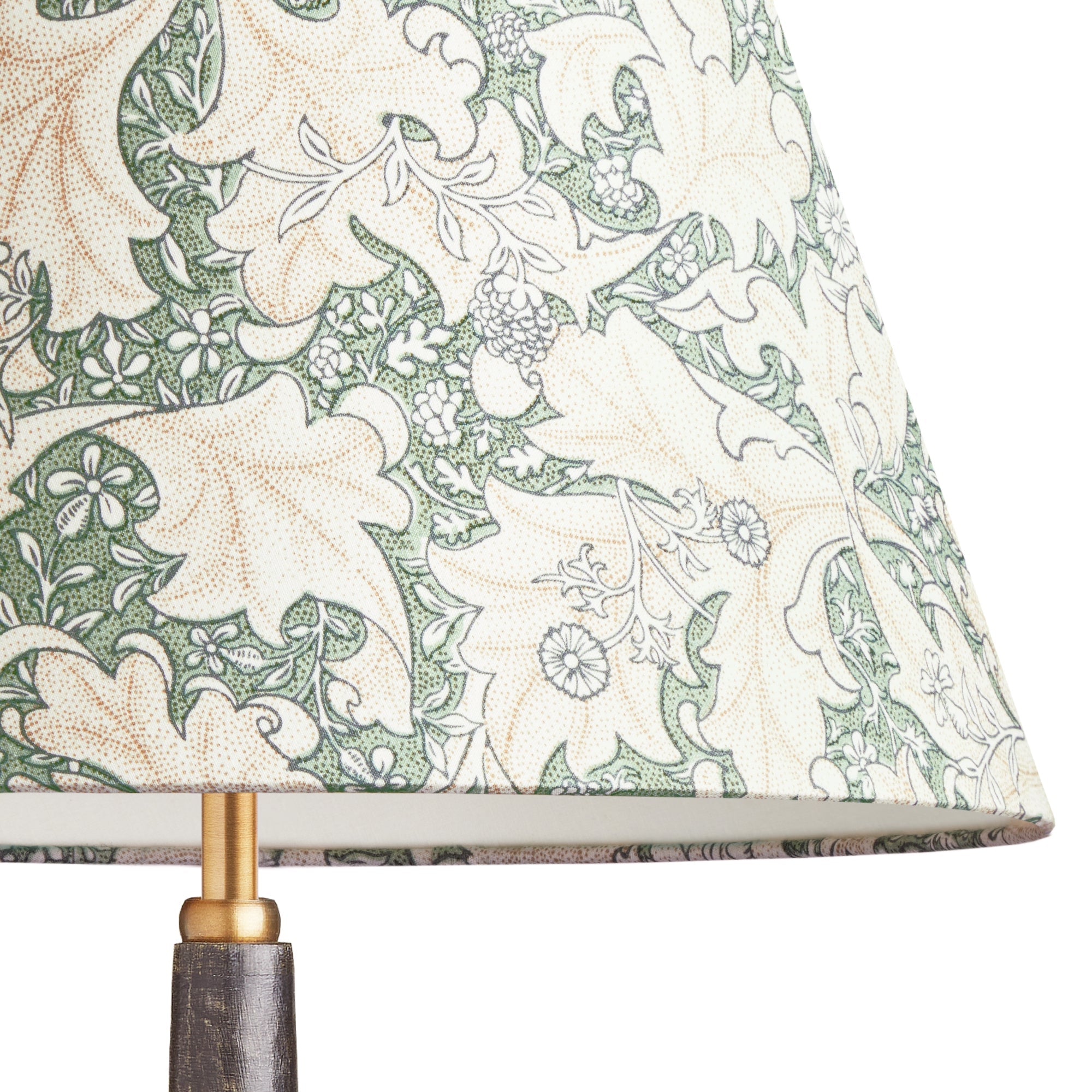 8 inch empire shade for cordless lamps in thyme Wallflower printed cotton by Morris & co.