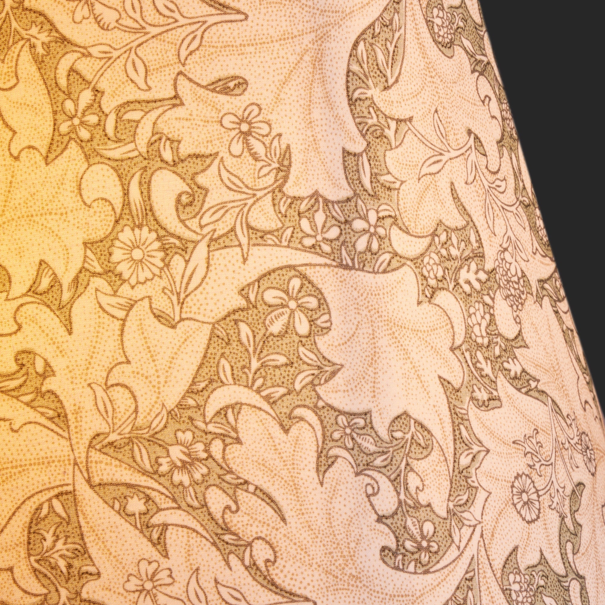 8 inch empire shade for cordless lamps in thyme Wallflower printed cotton by Morris & co.