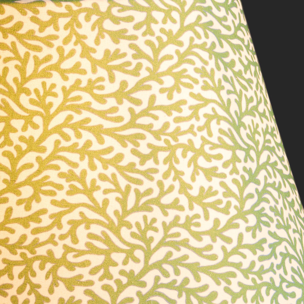10 inch empire shade for cordless lamps in green blue Tuffley cotton by GP & J Baker