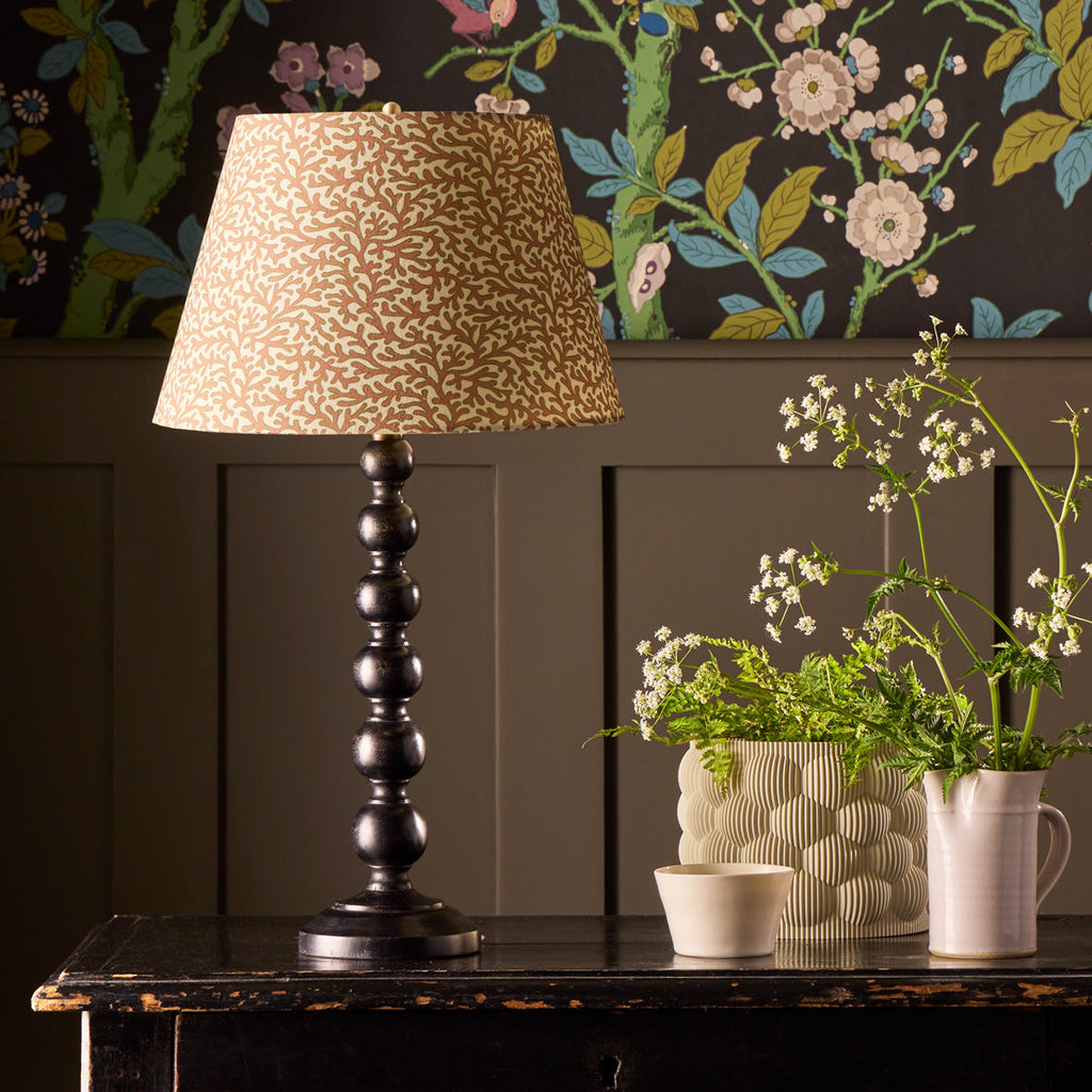 10 inch empire shade for cordless lamps in blush Tuffley cotton by GP & J Baker