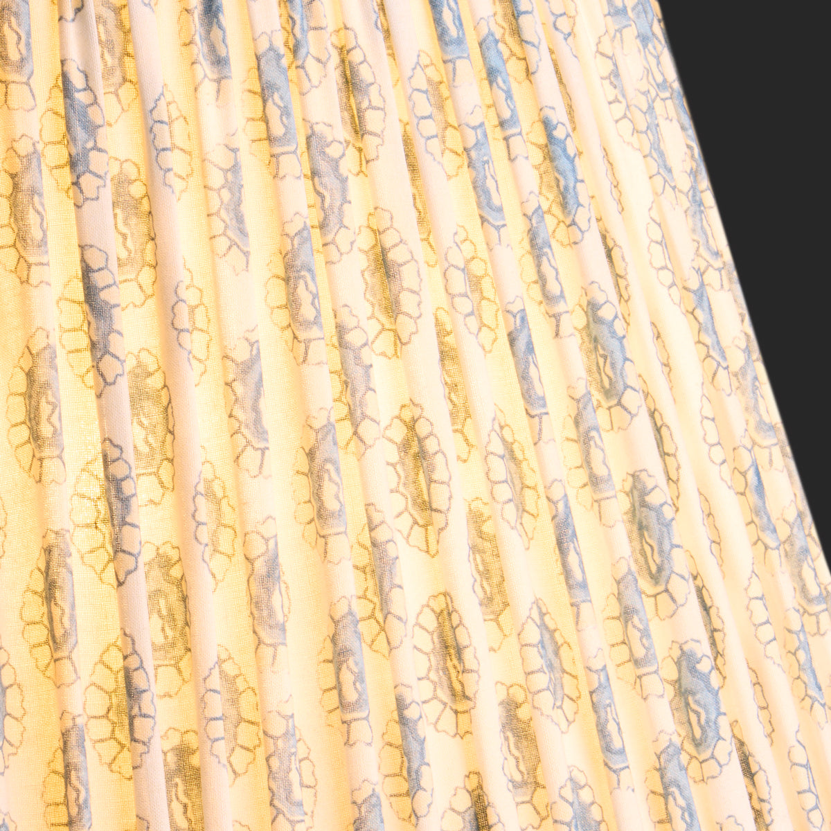 6 inch empire shade for cordless lamps in blue and white block printed Dotty gathered cotton by GP & J Baker