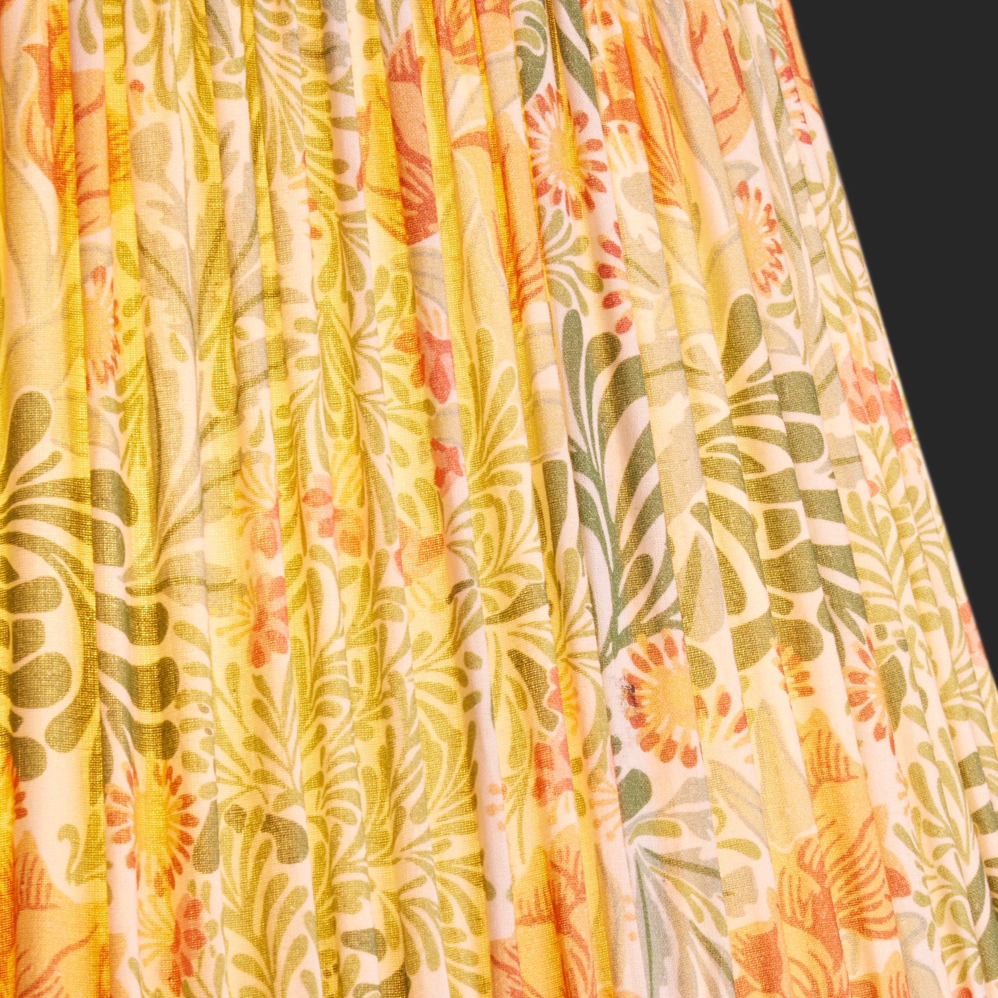 8 inch empire shade for cordless lamps in herball and weld Bower printed cotton by Morris & co.