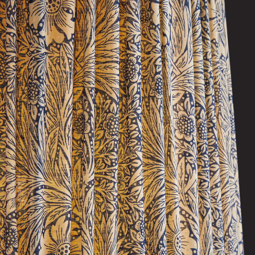 8 inch empire shade for cordless lamps in indigo marigold linen by morris & co
