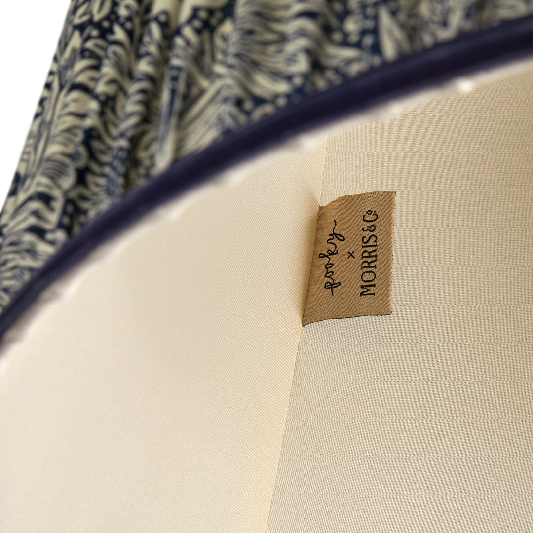 8 inch empire shade for cordless lamps in indigo marigold linen by morris & co
