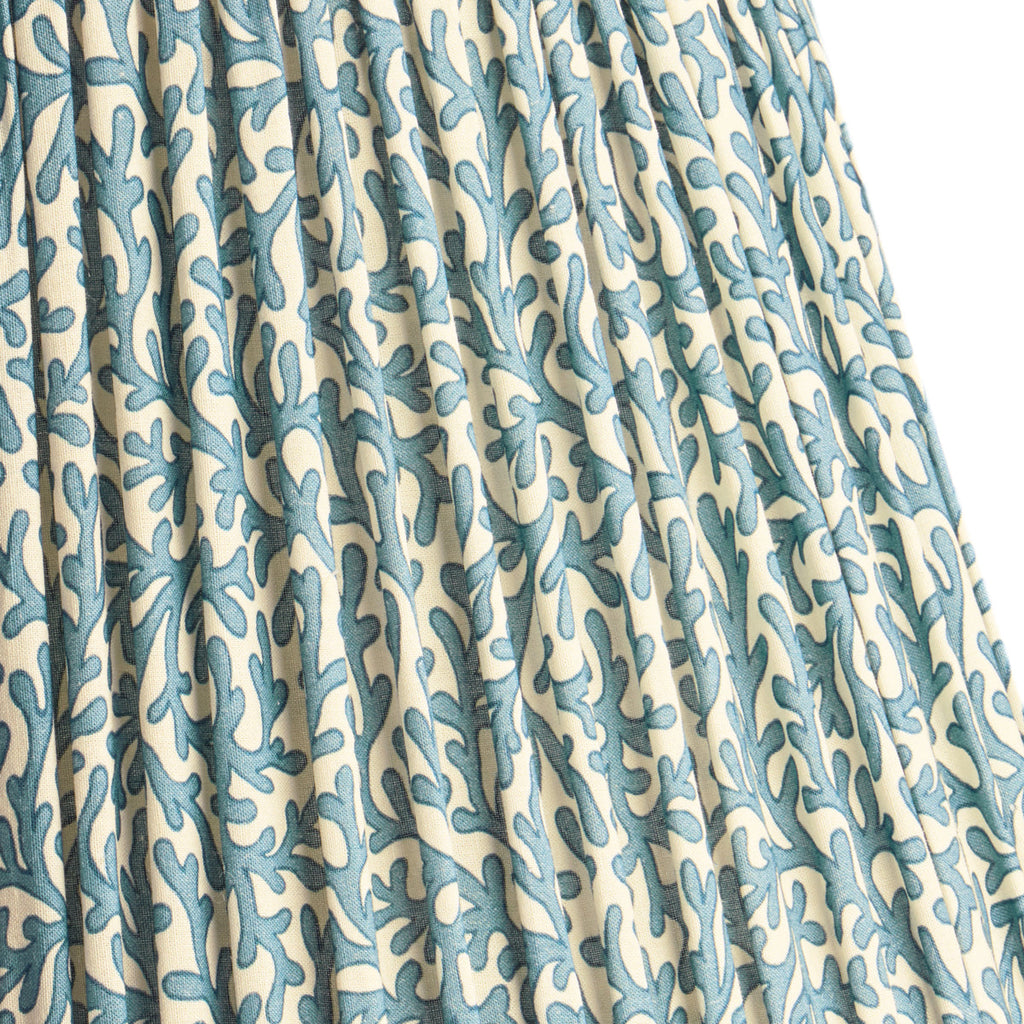 10 inch empire shade for cordless lamps in denim Tuffley gathered cotton by GP & J Baker