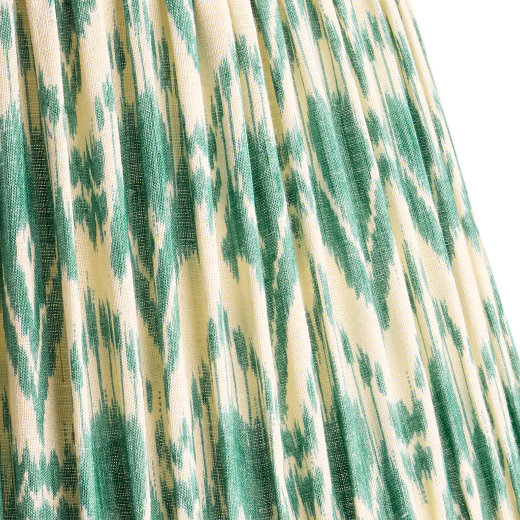 10 inch empire shade for cordless lamps in teal Zaraband gathered linen by GP & J Baker