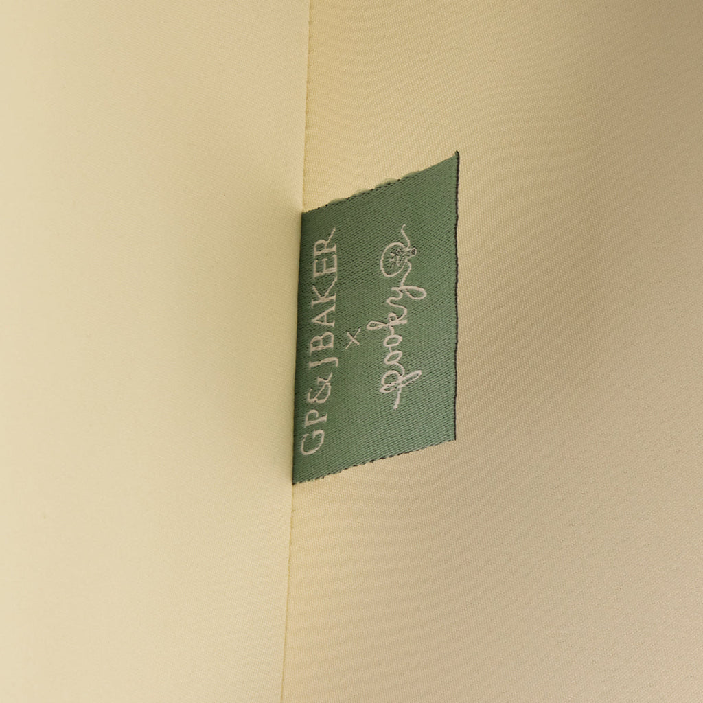 10 inch empire shade for cordless lamps in teal Zaraband gathered linen by GP & J Baker
