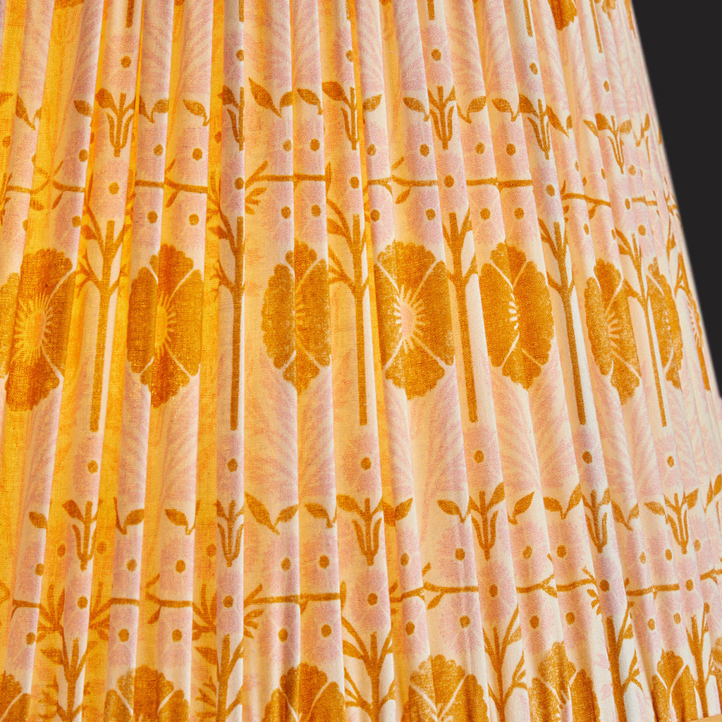 10 inch empire shade for cordless lamps in pink 'Poppies' by Ellen Merchant