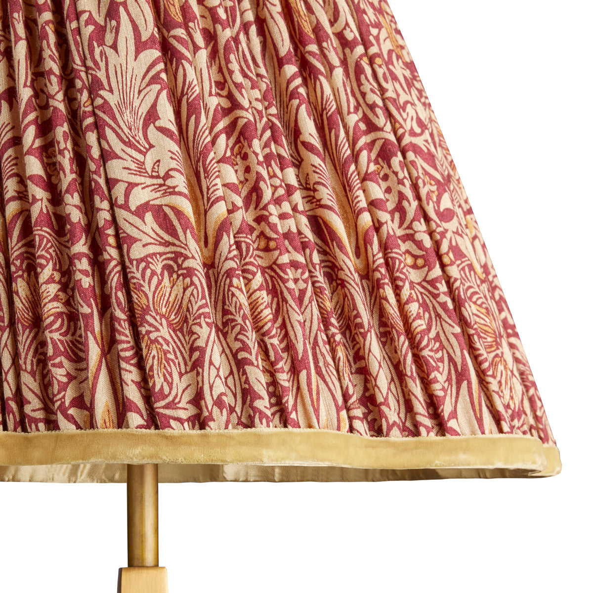 10 inch scalloped empire shade for cordless lamps in claret & gold silk Snakeshead by Morris & Co