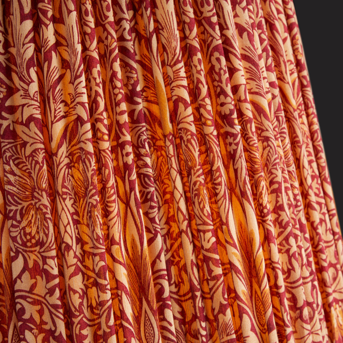10 inch scalloped empire shade for cordless lamps in claret & gold silk Snakeshead by Morris & Co