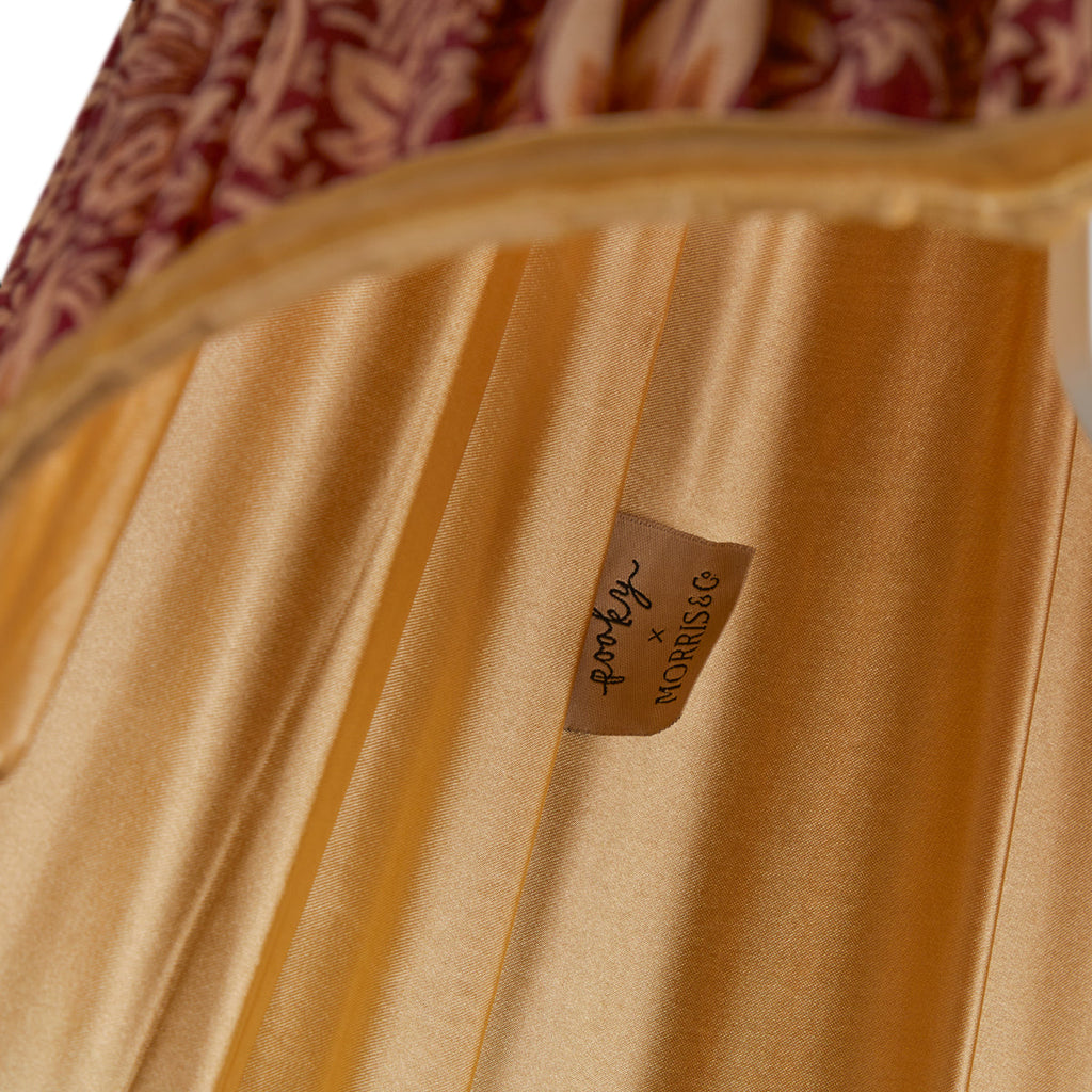 10 inch scalloped empire shade for cordless lamps in claret & gold silk Snakeshead by Morris & Co