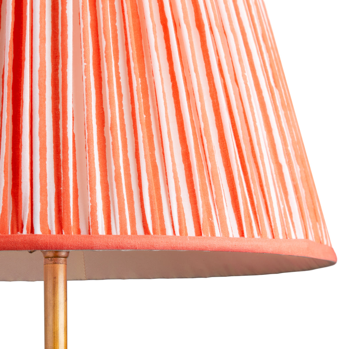 12 inch straight empire reversible gimbal printed cotton shade in coral chalk stripes