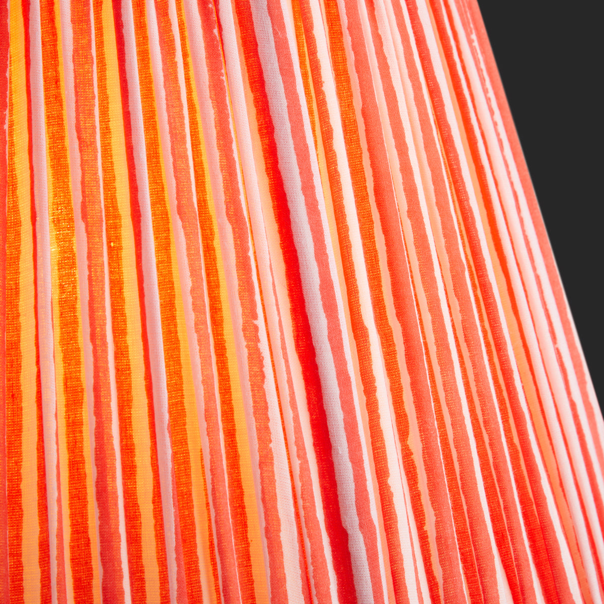12 inch straight empire reversible gimbal printed cotton shade in coral chalk stripes
