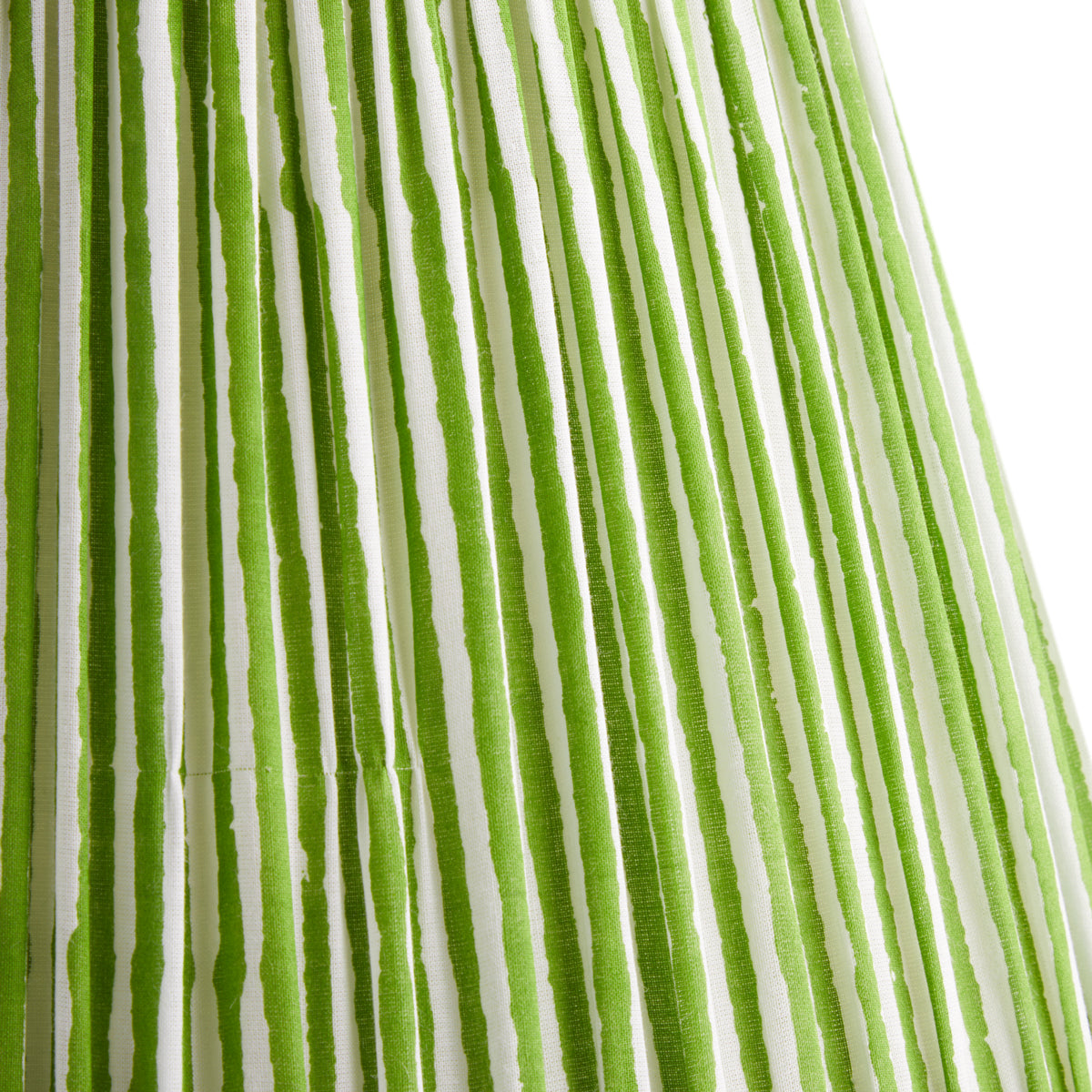 12 inch straight empire reversible gimbal printed cotton shade in classic green chalk stripes