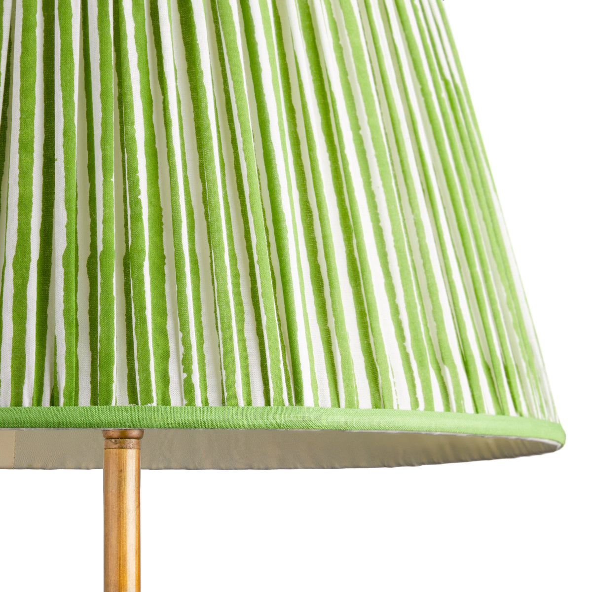 12 inch straight empire reversible gimbal printed cotton shade in classic green chalk stripes