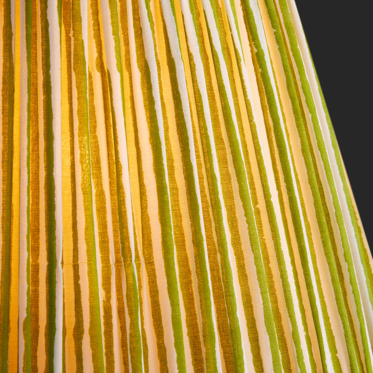12 inch straight empire reversible gimbal printed cotton shade in classic green chalk stripes