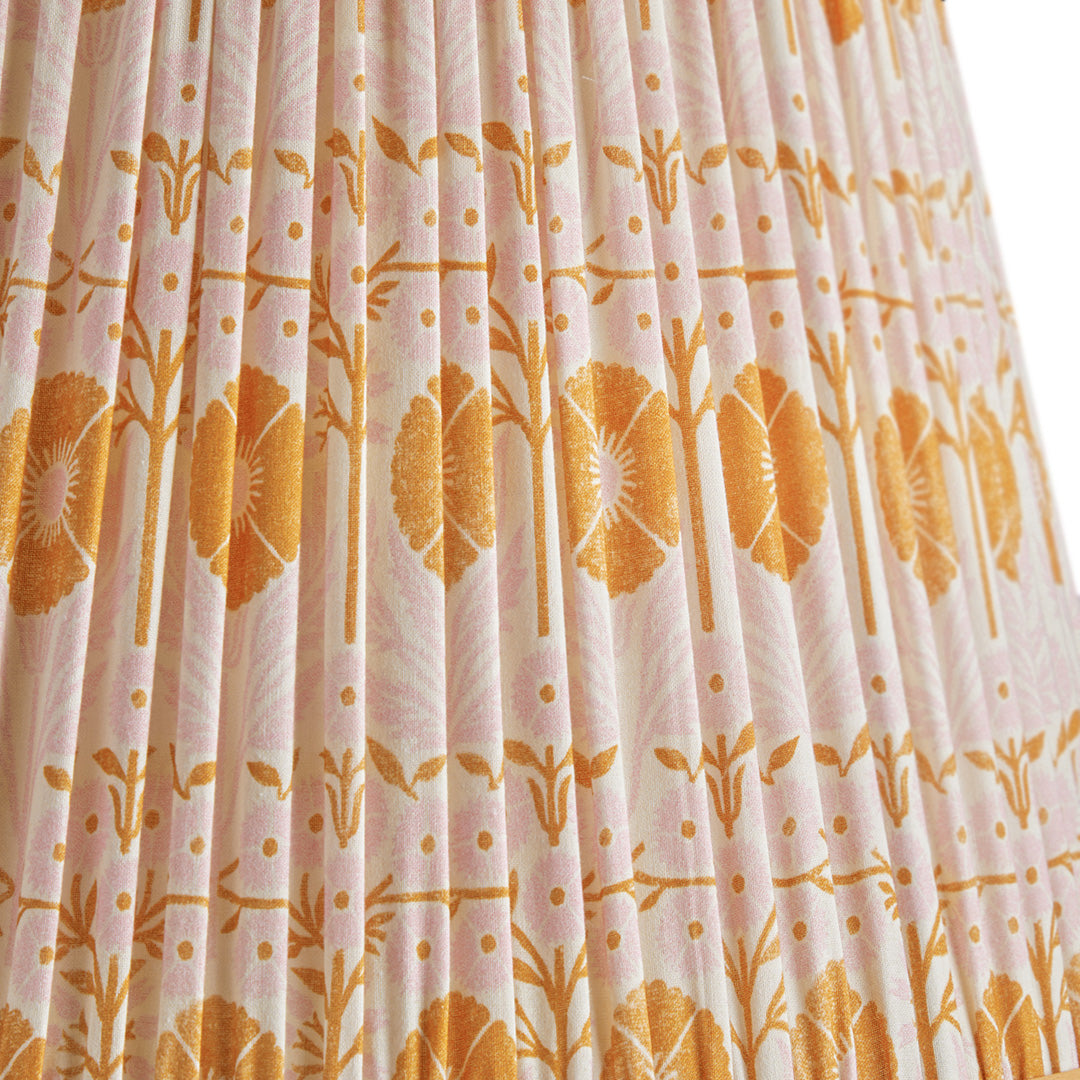 12 inch straight empire reversible gimbal shade in pink 'Poppies' by Ellen Merchant
