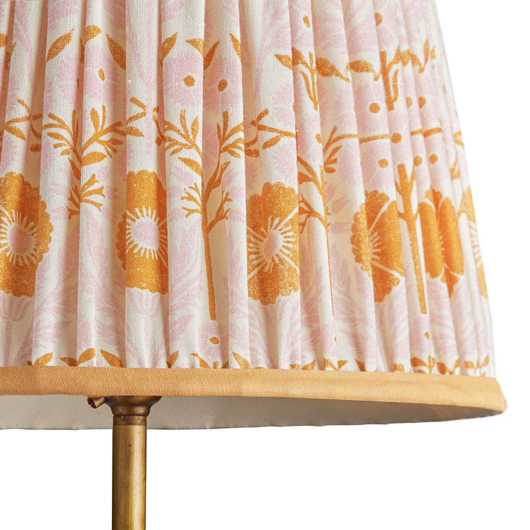 12 inch straight empire reversible gimbal shade in pink 'Poppies' by Ellen Merchant