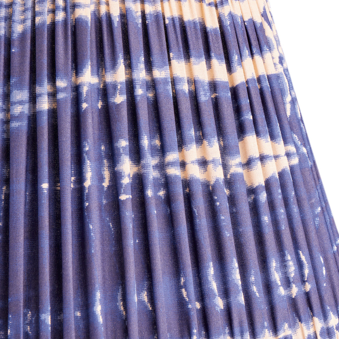 12 inch straight empire reversible gimbal shade in denim tie dyed cotton
