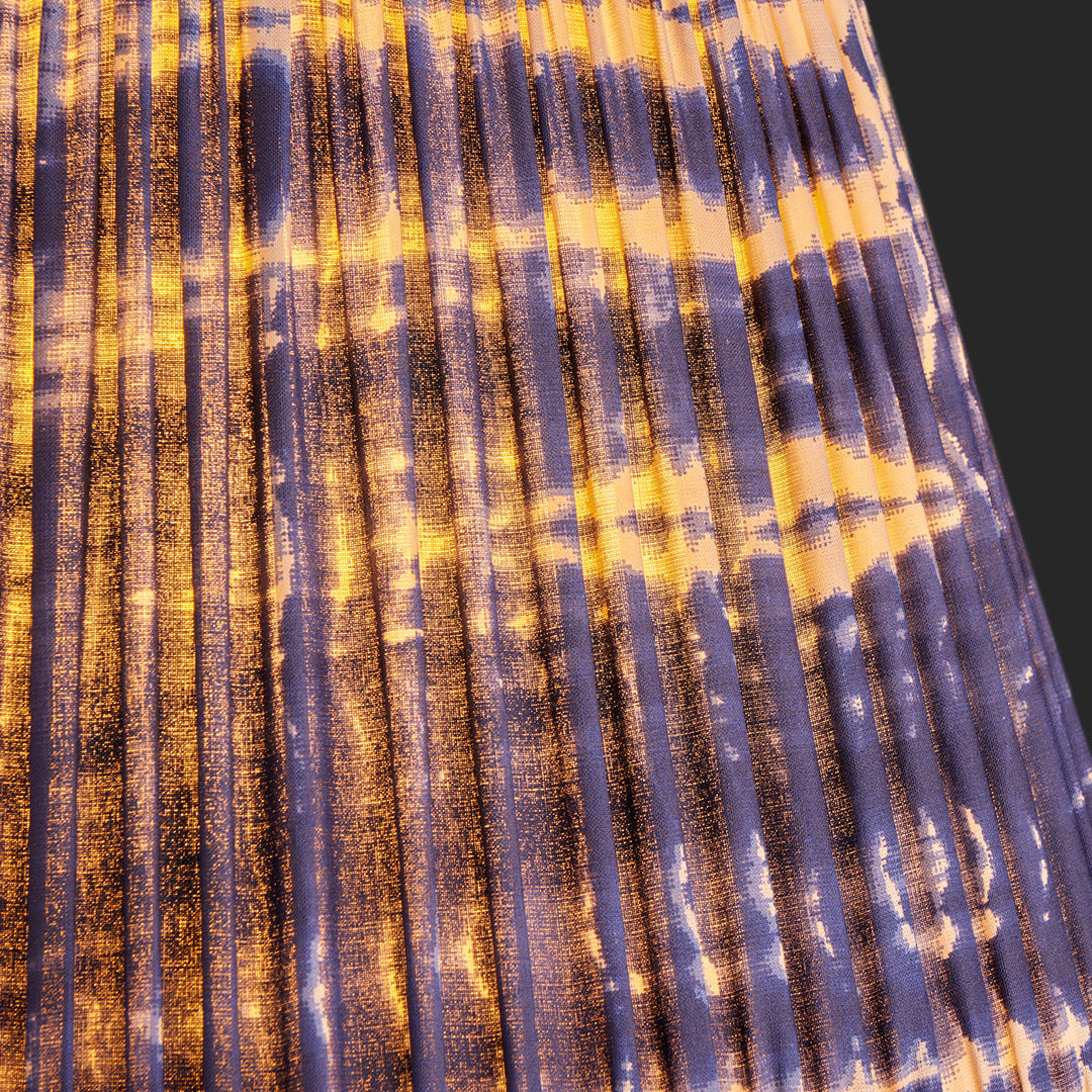 12 inch straight empire reversible gimbal shade in denim tie dyed cotton
