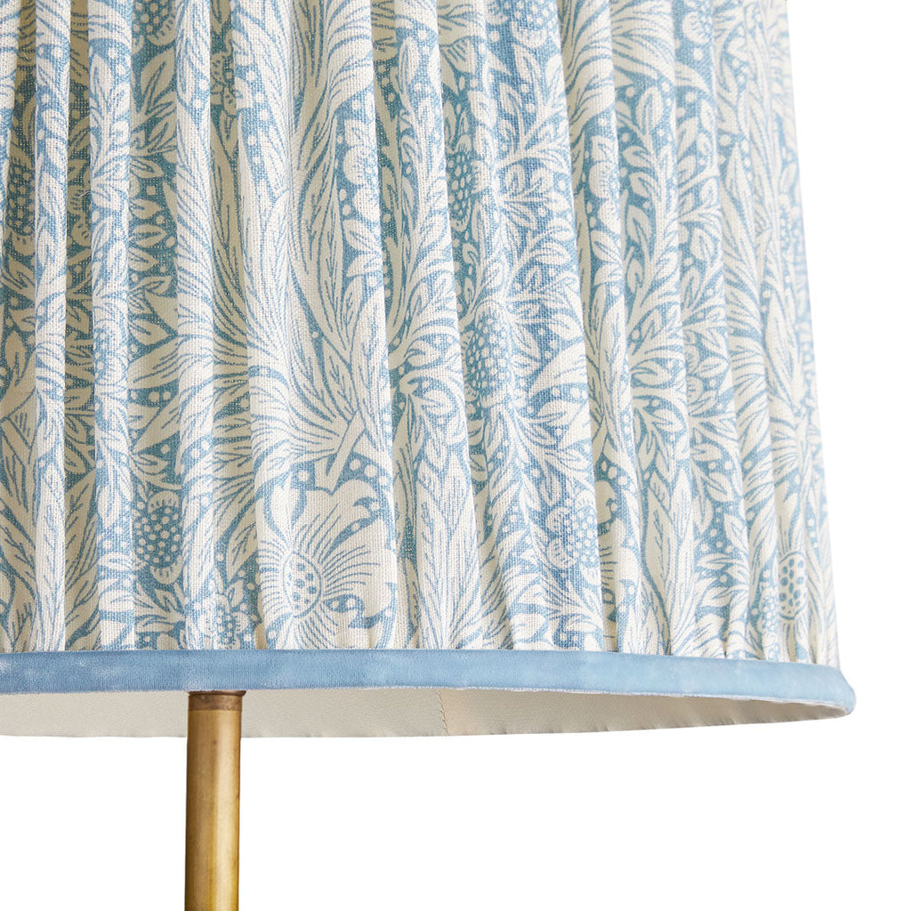 5.5 inch tall tapered shade for cordless lamps in china blue marigold linen by morris & co