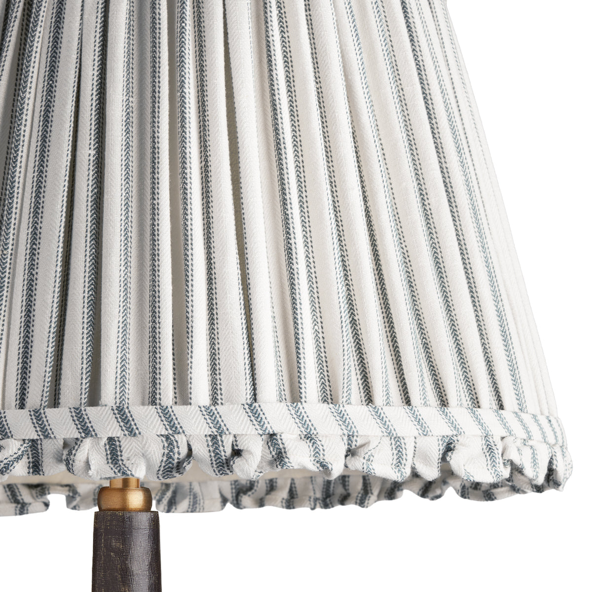 12 inch straight empire bloomer shade in blue ticking linen