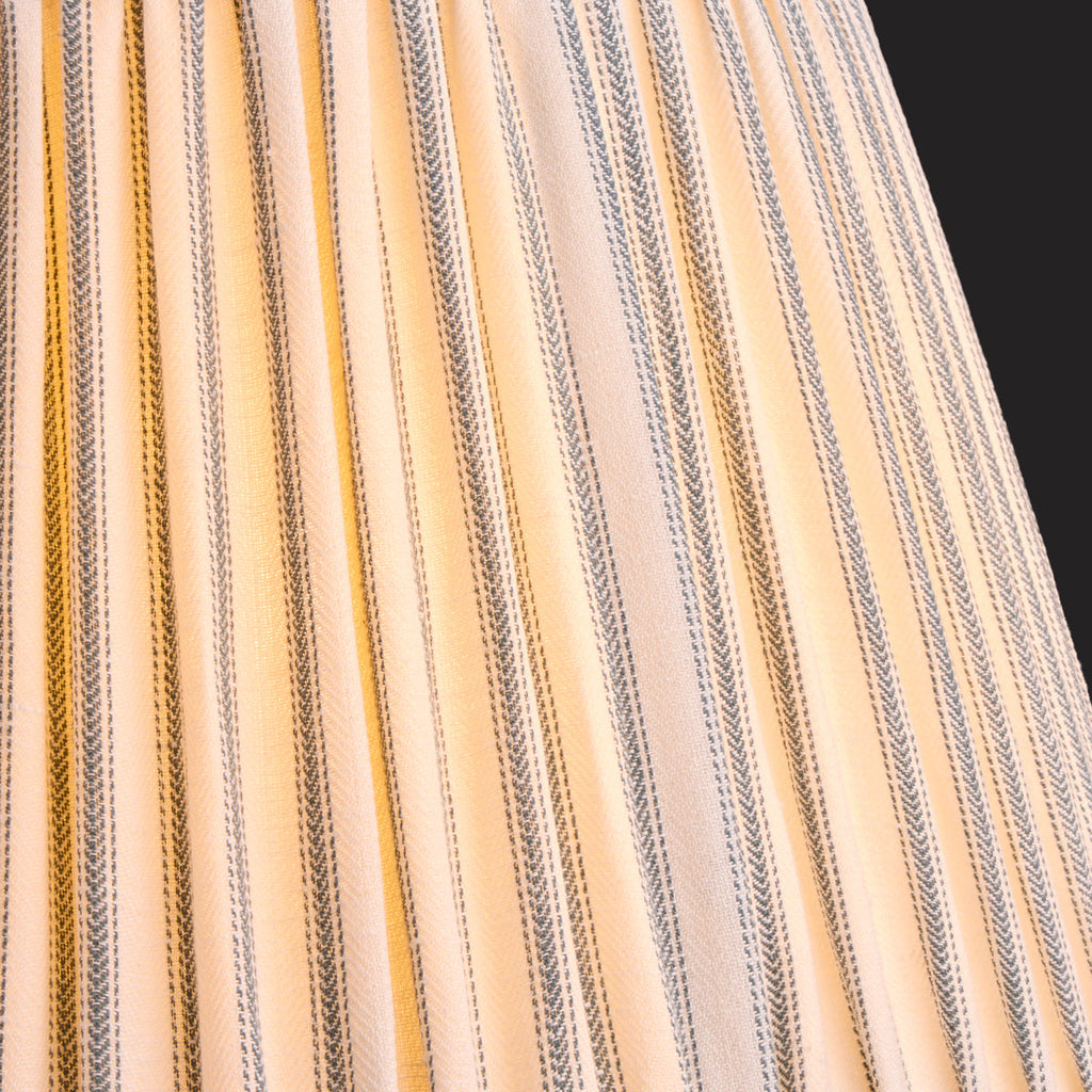 12 inch straight empire bloomer shade in blue ticking linen