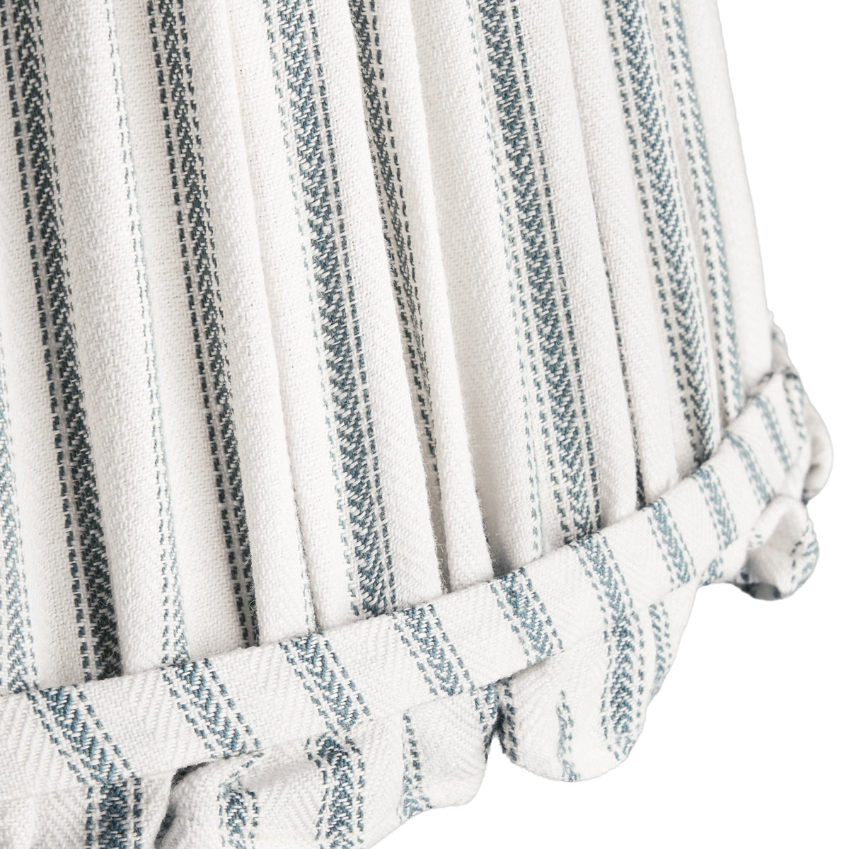 12 inch straight empire bloomer shade in blue ticking linen