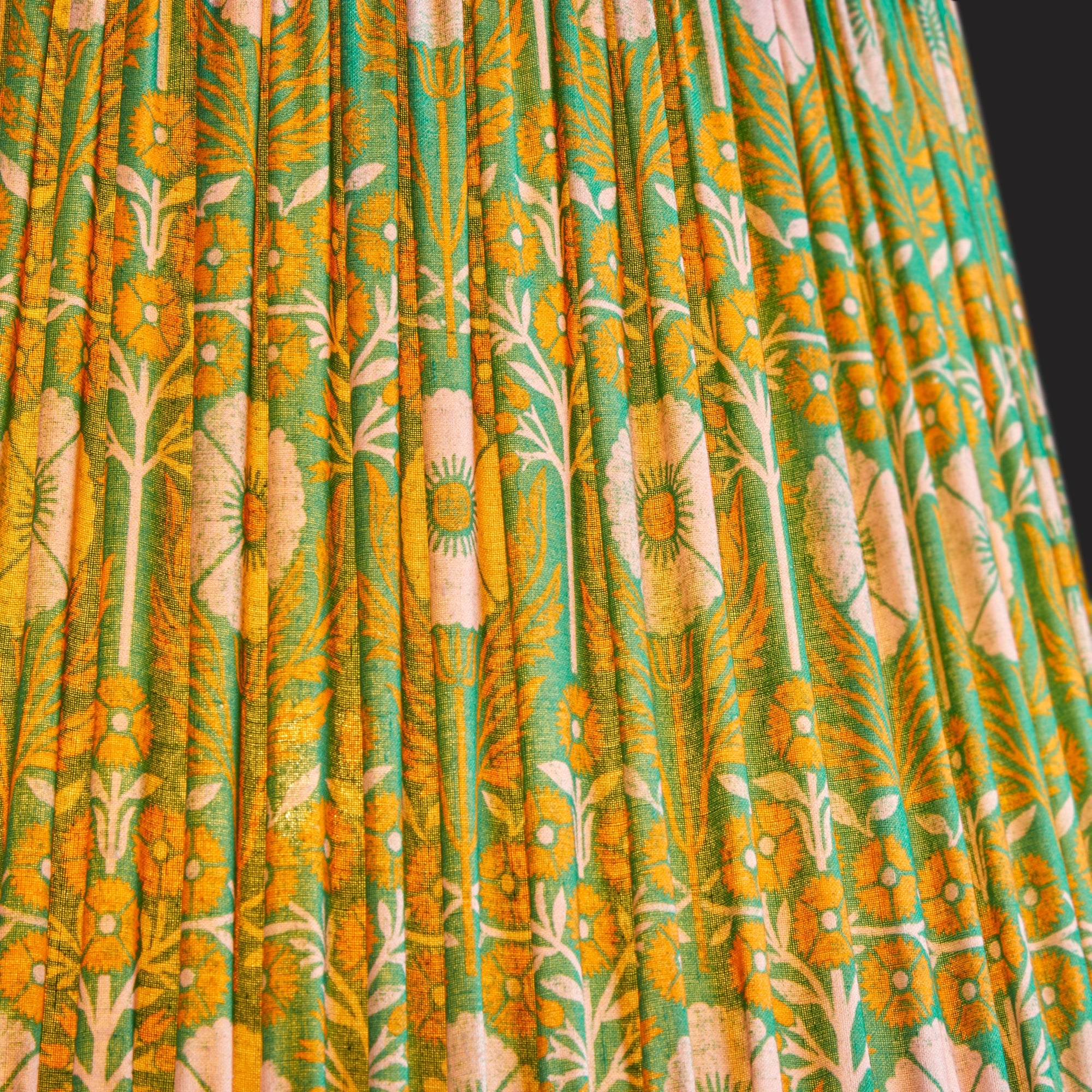 12 inch straight empire printed cotton shade in Ellen Merchant's Green Poppies